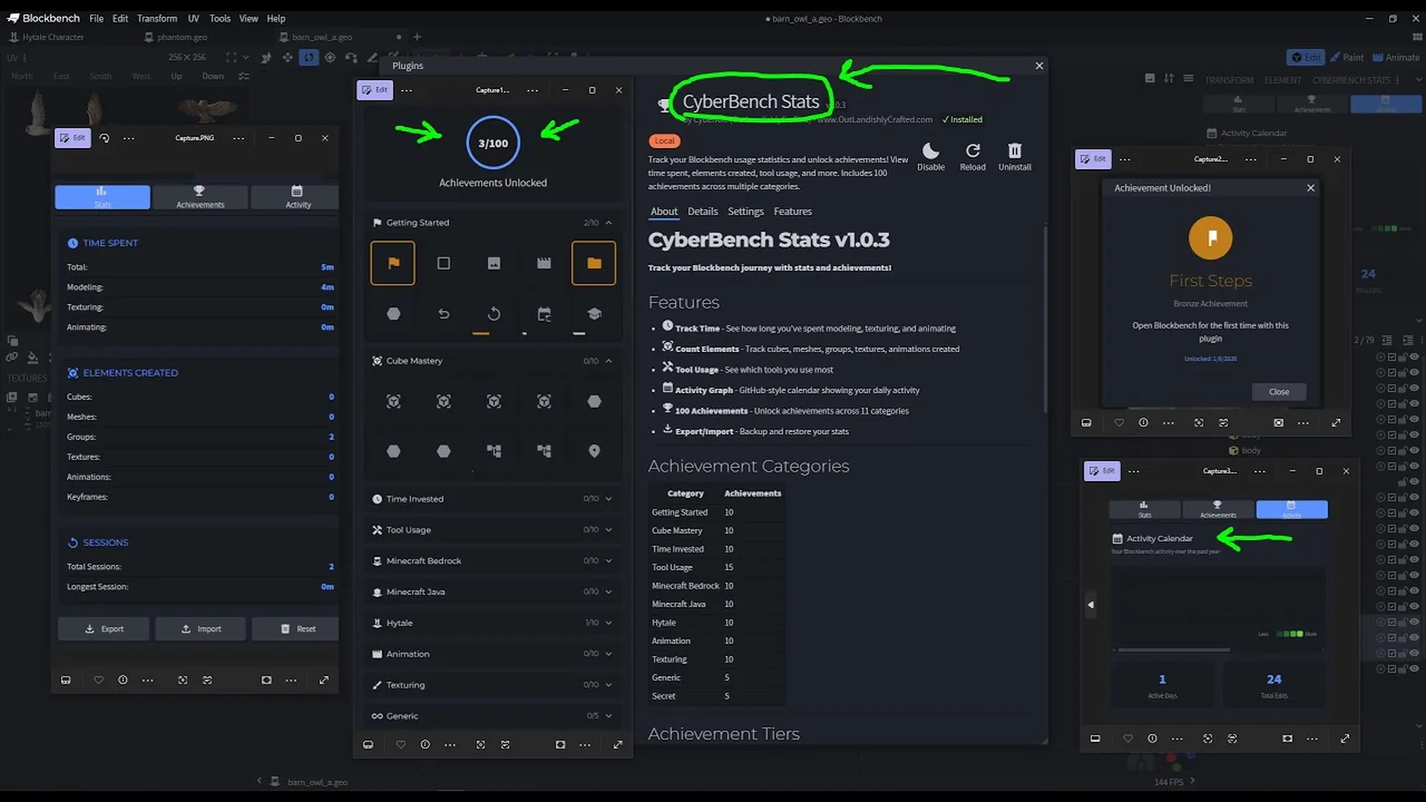 CyberBench Stats screenshot
